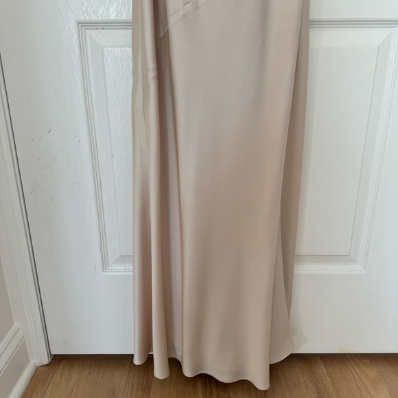 Fame and Partners Floor Length Gown Elyssa Matte Champagne Bridesmaid Dress - Picture 7 of 13